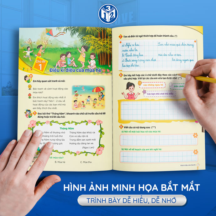 Vở ôn hè hình ảnh đẹp sinh động 